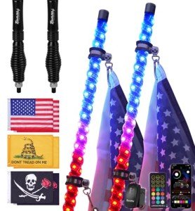 LED Whip Lights with App & Remote Control