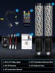 2 Pack LED Whip Lights with App & Remote
