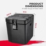 Kemimoto Under Seat Storage Box for Polaris Ranger