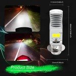 HONLEEX 2pcs AC9-48V P15D H6M LED Motorcycle Headlight Bulbs 1800LM Super Bright 4xCOB Chips High/Low Beam LED Lamps for Yamaha,ATVS YFM350 450 400 660 700 Raptor.Xenon White.6500K.