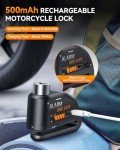 Rechargeable Motorcycle Disc Brake Lock with Alarm