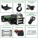 3000lb Electric ATV Winch with Remote Control