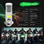 HONLEEX 2pcs AC9-48V P15D H6M LED Motorcycle Headlight Bulbs 1800LM Super Bright 4xCOB Chips High/Low Beam LED Lamps for Yamaha,ATVS YFM350 450 400 660 700 Raptor.Xenon White.6500K.
