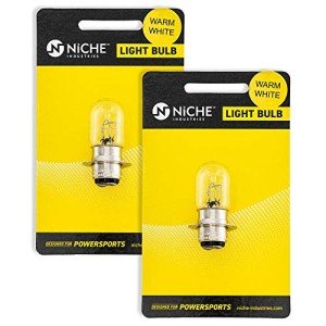 NICHE H6M Headlight Bulb for 1996-2016 Kawasaki Yamaha Rhino 660 450 Big Bear 400 Mule 610 600 Banshee 350 2 Pack