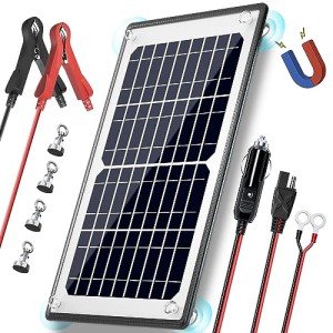POWOX 10W Waterproof Solar Battery Trickle Charger