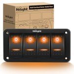 Nilight 4 Gang Waterproof Rocker Switch Panel
