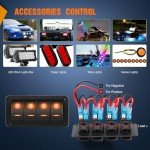 Nilight 4 Gang Waterproof Rocker Switch Panel