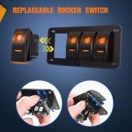Nilight 4 Gang Waterproof Rocker Switch Panel