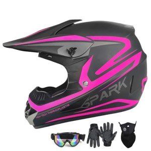Kids Skull ATV Helmet & Gear Set - Pink