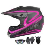 Kids Skull ATV Helmet & Gear Set - Pink
