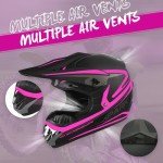 Kids Skull ATV Helmet & Gear Set - Pink