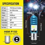 HAISECA 2Pcs 9-48V ATV LED Bulbs,Low Beam Ice Blue High Beam White H6M P15D LED Bulbs for or Motorcycle,Y amaha,A TVS Y FM350 450 400 660 700 Raptor. (White+Ice Blue, Blue)