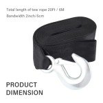 Heavy-Duty 2" x 20' Tow Strap with Hooks