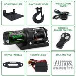 3000lb ATV/UTV Electric Winch with Remote