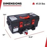 Warrior 12V Electric Winch 4,000lbs with Synthetic Rope