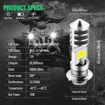 AC/DC 9-48V P15D LED Bulb,1800LM Super Bright H6M ATV LED Headlight Bulbs,4xCOB Chips Hi/Lo Beam Replement for Motorcycle,Yamaha,ATVS YFM350 450 400 660 700 Raptor.2-Pack., Silver