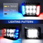 SLARY 2PCS 4-Inch Dual Color LED Work Lights