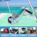 600LBS Hand Winch with 26.3FT Steel Cable