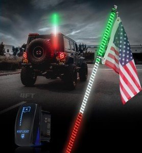 Xprite 4FT LED Whip Lights with Flag