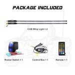 4FT RGB LED Whip Lights with Remote Control