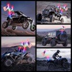 4FT RGB LED Whip Lights with Remote Control