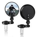 MICTUNING Universal 3-Inch Round Bar End Mirrors