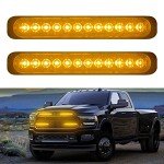 12-LED Amber Emergency Strobe Light Bar (2pcs)