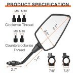 ATV and Motorcycle Rear View Side Mirrors