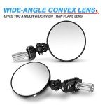 MICTUNING Universal 3-Inch Round Bar End Mirrors