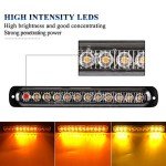 12-LED Amber Emergency Strobe Light Bar (2pcs)