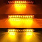 12-LED Amber Emergency Strobe Light Bar (2pcs)