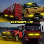 12-LED Amber Emergency Strobe Light Bar (2pcs)