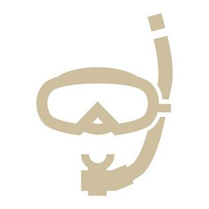 Pun Snorkel and Goggles Vinyl Decal - Beige