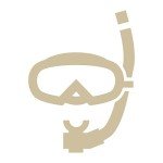 Pun Snorkel and Goggles Vinyl Decal - Beige
