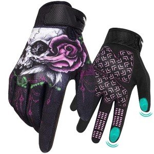 Pink Touchscreen ATV Gloves for Women
