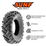 SunF 25x8-12 Mud Tires for ATV/UTV Bundle