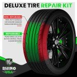 Rhino USA Heavy Duty Tire Plug Repair Kit