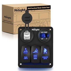 3 Gang Rocker Switch Panel with USB Charger