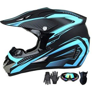 Youth Full Face Motocross Helmet Set - Blue