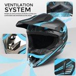 Youth Full Face Motocross Helmet Set - Blue