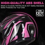 Youth ATV Helmet, Goggles & Gloves Set - Pink Black