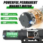 3500 lb ATV Winch with Remote & Synthetic Rope