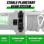 3500 lb ATV Winch with Remote & Synthetic Rope