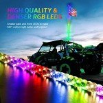2 Pack RGB LED Whip Lights with Remote