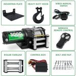 3000lb Electric ATV Winch with Remote & Cable