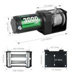 3000lb Electric ATV Winch with Remote & Cable