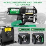 3000lb Electric ATV Winch with Remote & Cable