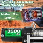 3000lb Electric ATV Winch with Remote & Cable