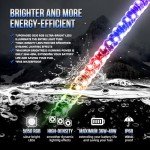 3FT RGB LED Whip Lights with Flags - 2 Pack