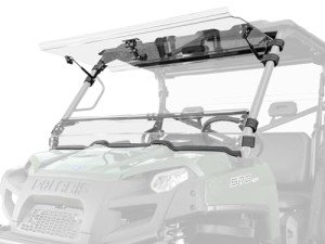 SuperATV Scratch Resistant Flip Windshield for 2016+ Polaris Ranger 570 Full-Size / Crew | 1/4" Thick Polycarbonate that is 250x Stronger than Glass and 25x Stronger than Acrylic | USA Made!